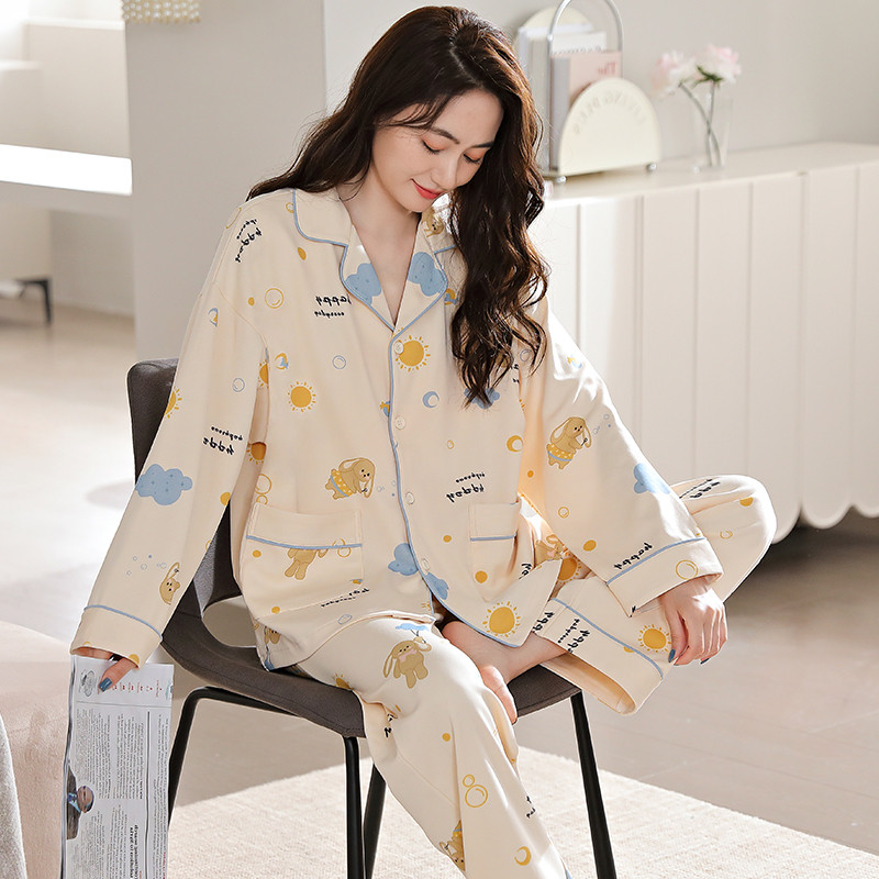 休闲可爱卡通少女秋季大码家居服
