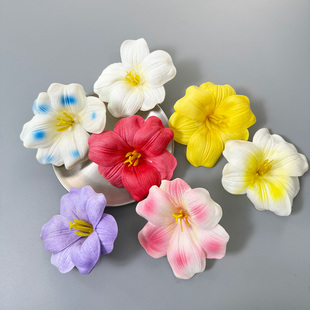 多彩白色蓝色立体花仿真花朵百合发夹侧边后脑勺头饰发饰品装饰花