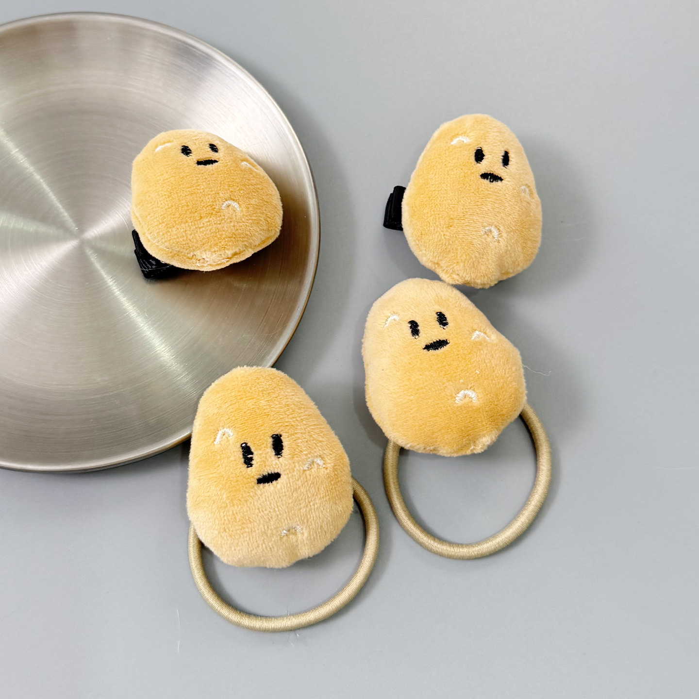 可爱玩偶仿真南方小土豆发绳发夹鸭嘴夹皮筋趣味搞怪发卡子发饰品