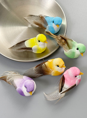 可爱彩色黄色小鸟仿真发夹侧边刘海夹卡子鸭嘴夹儿童搞怪发饰中式