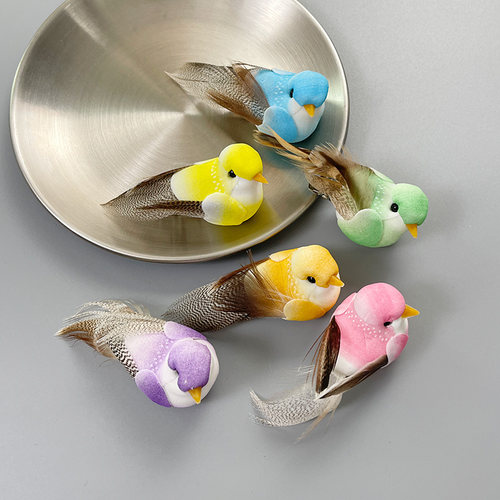 侧边夹泡沫新中式小鸟彩色