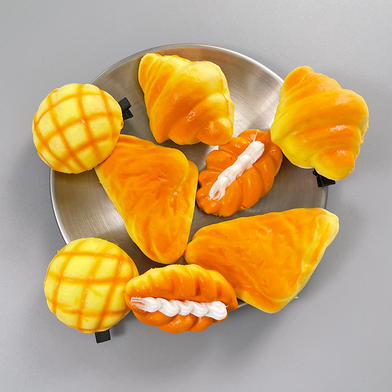 可爱搞怪趣味回弹仿真面包牛角包奶油包发夹卡子有香味发饰品儿童