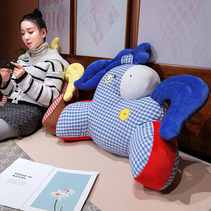 马年吉祥物新年床头靠垫软包大靠背垫抱枕床上枕头看书护腰垫靠枕,居家布艺,床头靠垫,淘宝优惠券,粉丝福利购,淘宝优惠卷