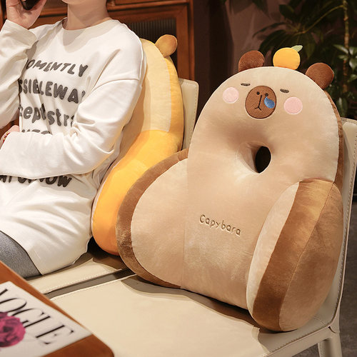 卡皮巴拉腰垫腰枕办公室久坐护腰靠垫座椅靠背垫靠枕椅子沙发抱枕
