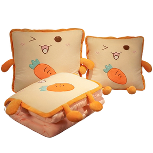 抱枕被子两用毯子二合一加厚办公室折叠午睡枕头汽车靠枕车载午休