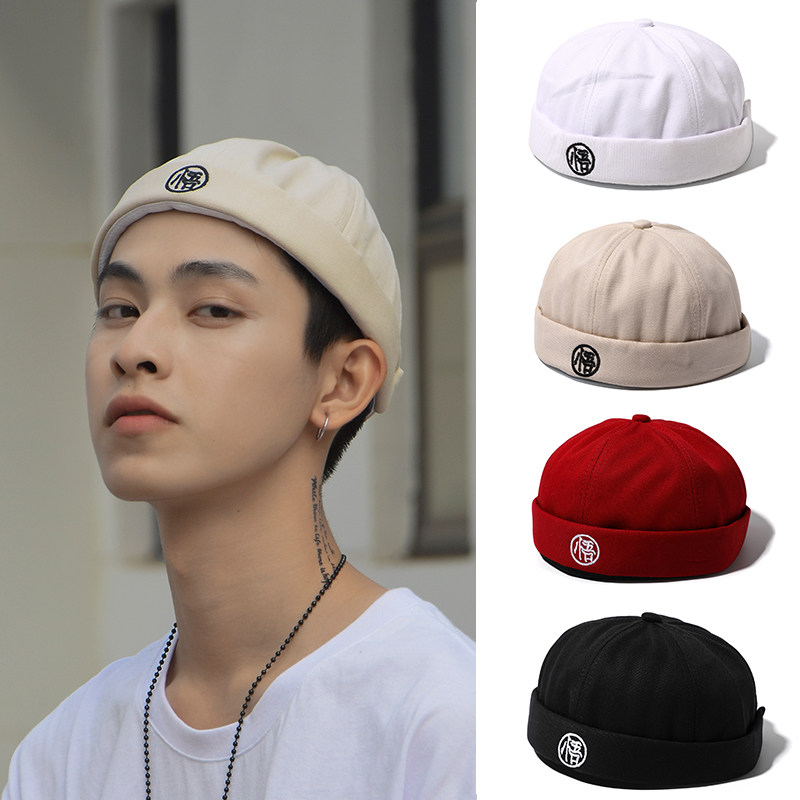 寸头帽地主帽男街头潮人嘻哈帽无檐帽个性流氓帽男潮牌雅痞帽复古