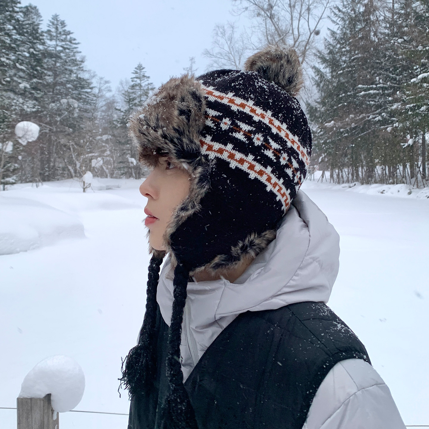 复古提花针织毛线帽冬季保暖