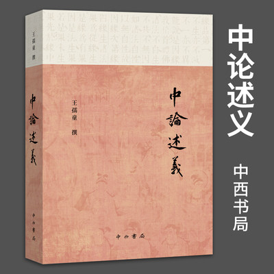 中论述义 王孺童撰分析回归佛典本义佛教书籍认识宗教哲学佛教经典中论广释全面解读阐释中论百论十二门论佛学述义专著上海辞书