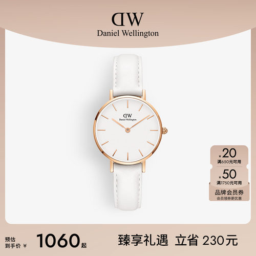 dw手表女皮质石英圆表