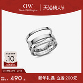 DW银戒指情侣同款 ELAN系列简约三环银色对戒送礼