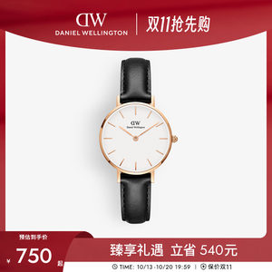 dw手表女PETITE系列格调皮质圆表