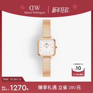 DW手表女 丹尼尔惠灵顿 QUADRO系列方形钢琴腕表22×22MM