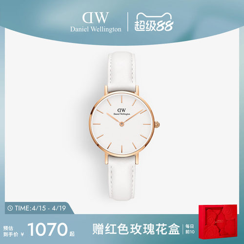 dw手表女皮质石英圆表