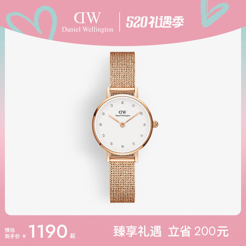 DW手表女 PETITE系列星辰流金表水晶镶钻女士腕表送礼 24/28MM