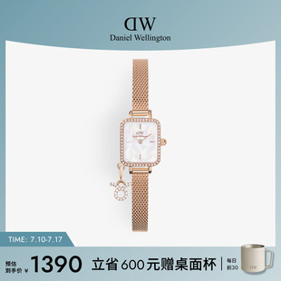 DW手表女 QUADRO星座小方糖迷你小方表貝母表盤水晶腕表 新品