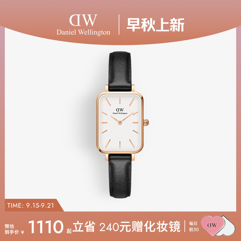 dw手表女款小众女士石英皮质腕表