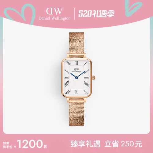 DW小蓝针腕表复古小方表女士