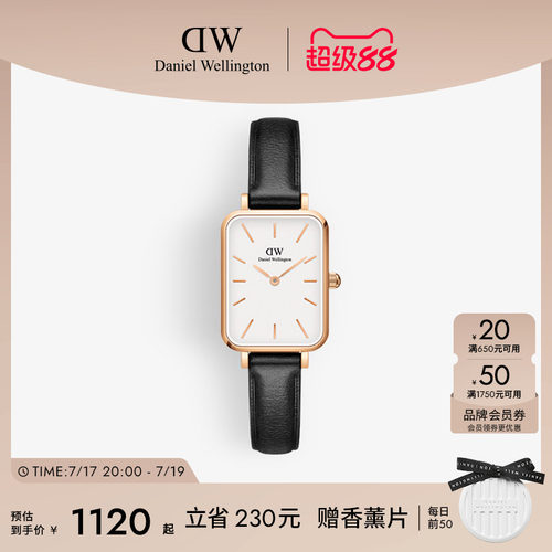 dw手表女款小众女士石英皮质腕表