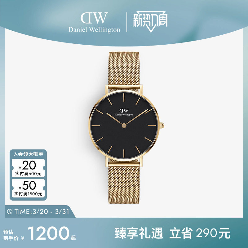 DW手表女款 PETITE系列时尚百搭石英表女士腕表32MM 丹