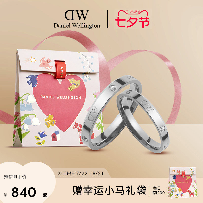 [七夕礼物]DW情侣对戒CLASSIC系列银戒指小众设计对戒轻奢高级感 - 实物图
