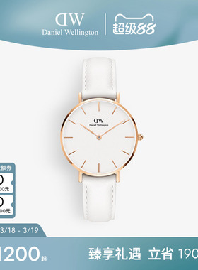 DW手表女款 PETITE系列优雅皮质圆表简约石英表32MM