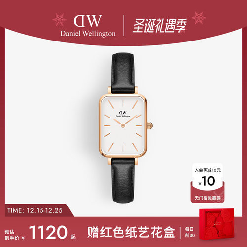 dw手表女款小众女士石英皮质腕表