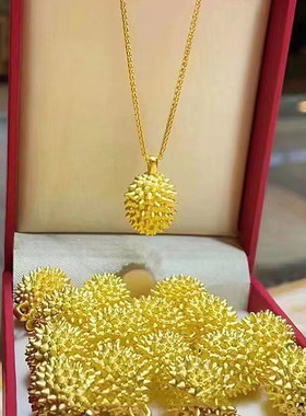 网红热卖沙金榴莲项链小众设计留