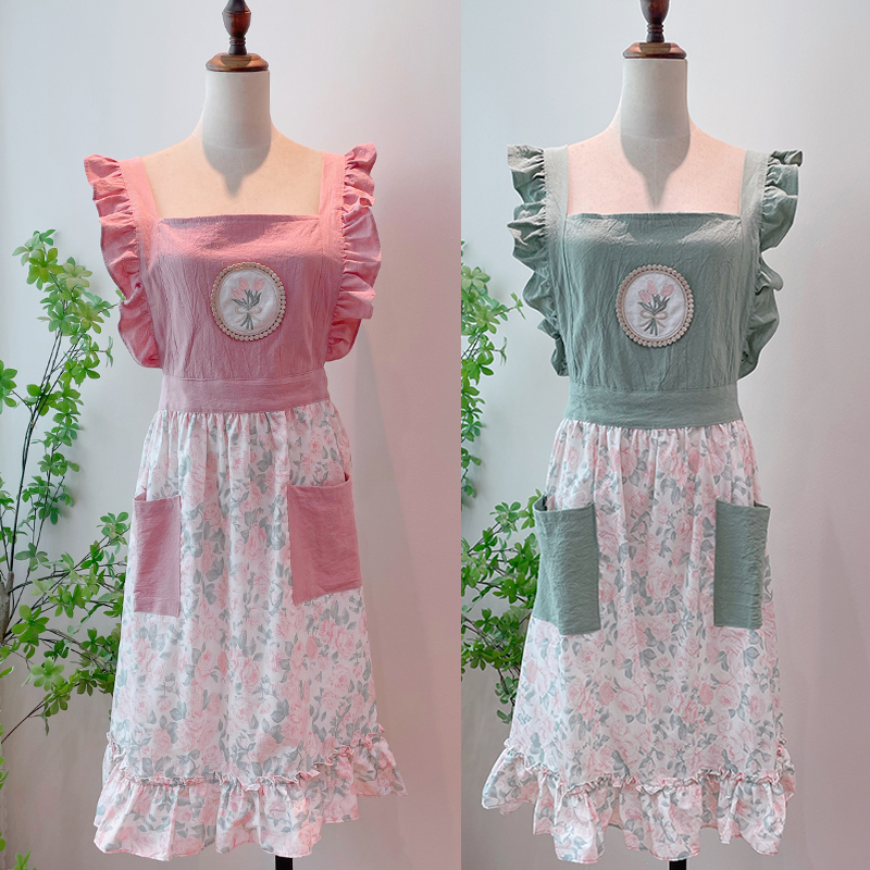 时尚公主风围裙家用厨房防污罩衣