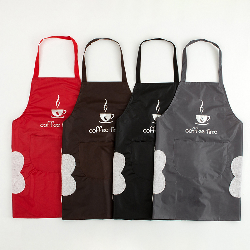 家用防水可擦手厨房围裙防油污女