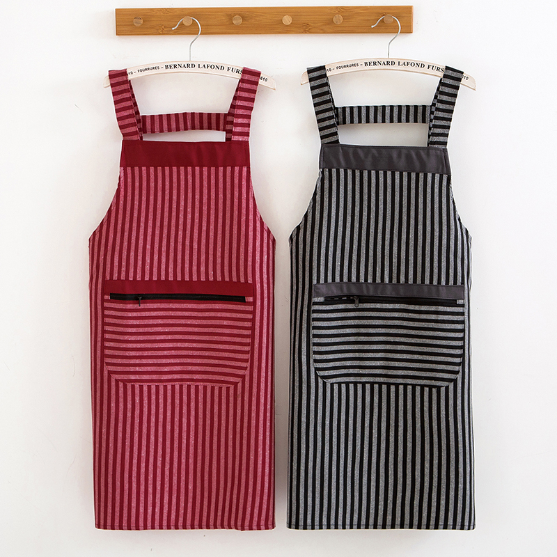 时尚透气拉链防油污厨房做饭围裙