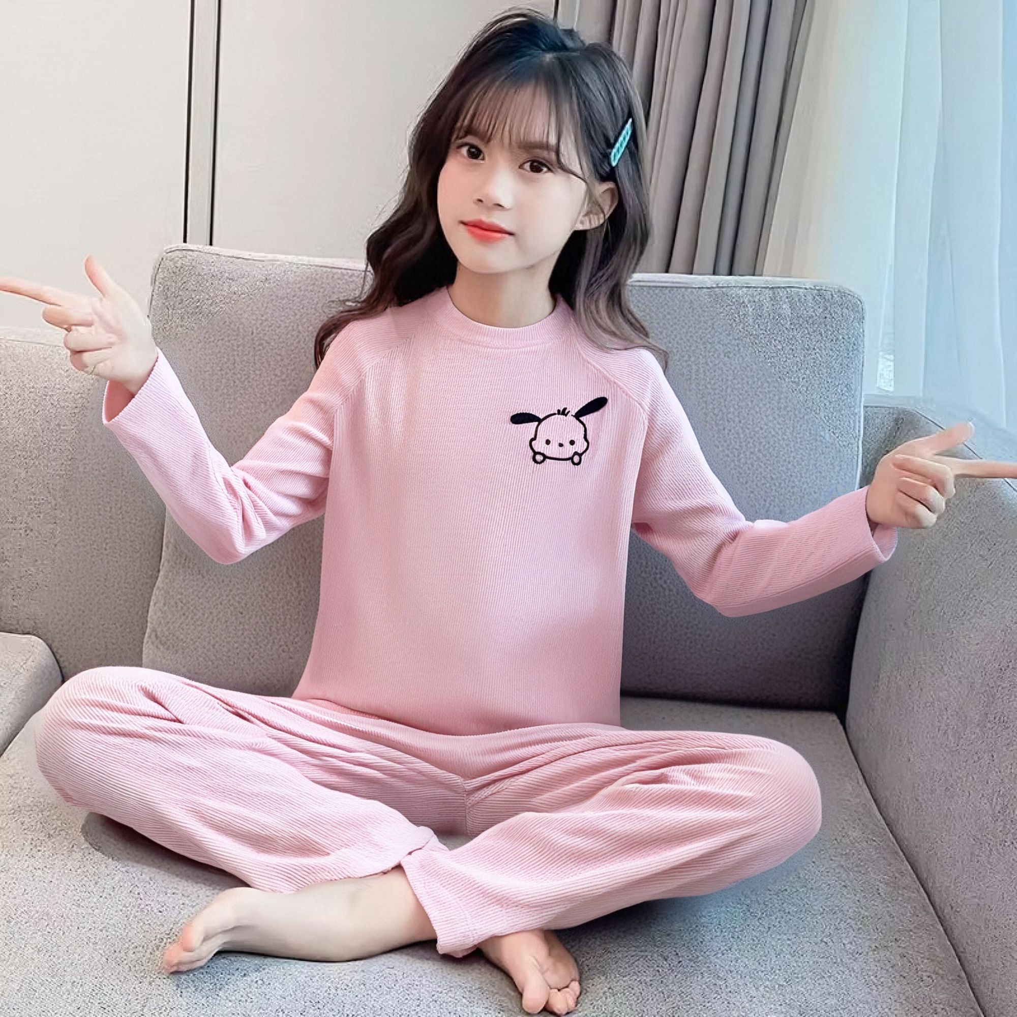 2025儿童睡衣秋冬长袖德绒保暖女童家居服套装内穿秋衣秋裤中大童
