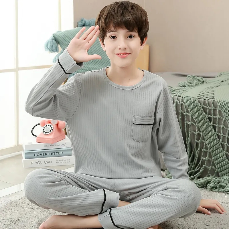 儿童睡衣春秋款长袖男童睡衣套装宽松薄款男孩家居服中大童空调服
