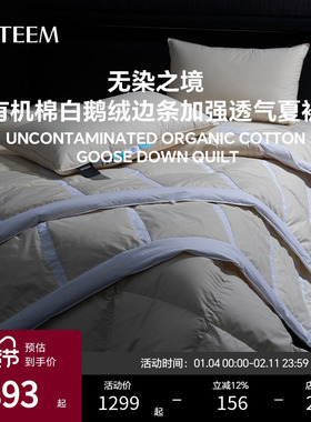 ESTEEM/宜庭无染之境生态有机棉95白鹅绒羽绒夏被芯【专柜同款】