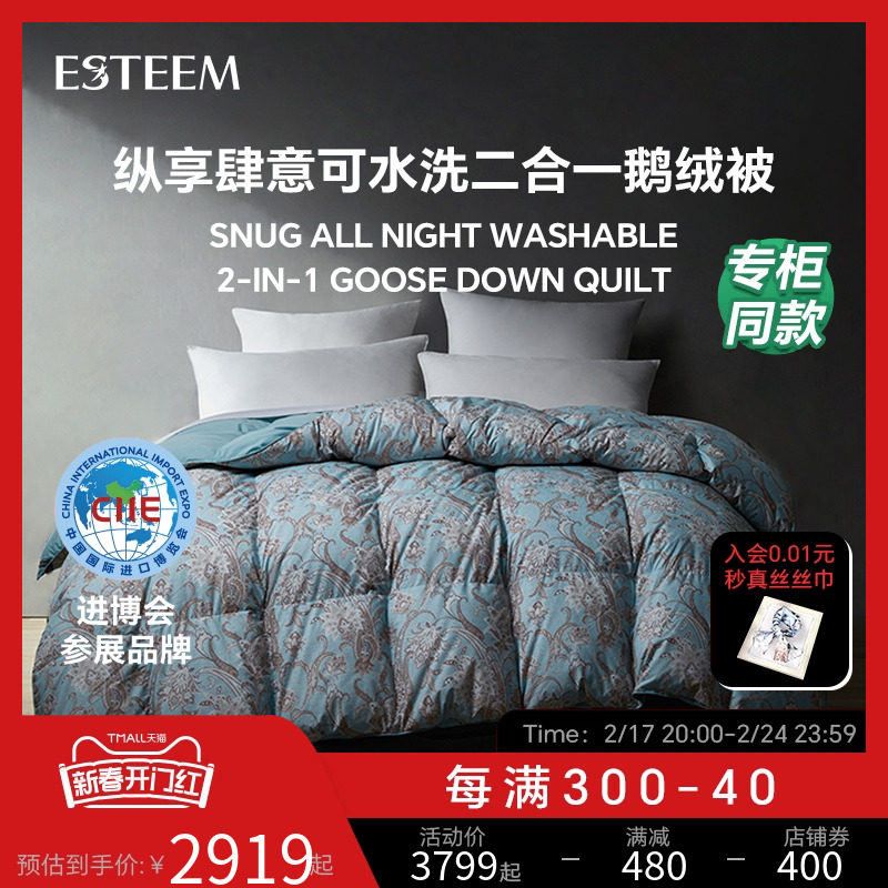 ESTEEM/宜庭匈牙利进口艾伯塔95白鹅绒可水洗子母被【专柜同款】
