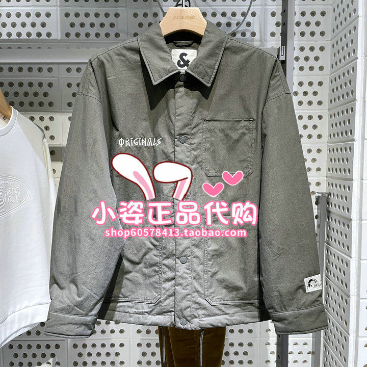 225109019 224409046 E06 225109021杰克琼斯衬衫领棉服外套