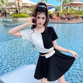 泳装 2024新款 式 女式 游泳衣女分体两件套保守显瘦遮肚裙式 多种款