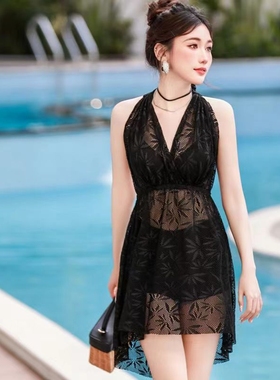 仙气泳衣84066女分体比基尼三件套保守显瘦遮肚性感温泉度假泳装