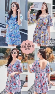女泳衣加加大2383网纱好质量2023年新款 女式 连体遮肚显瘦短袖 泳装
