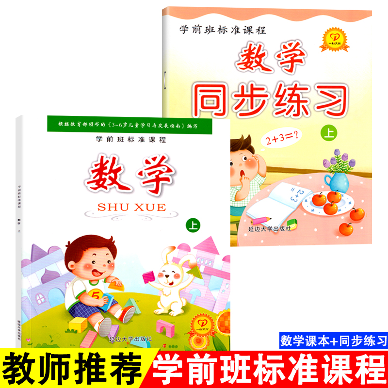 学前班标准课程数学课本练习册上册全2册幼小衔接教材大班升一年级儿童数学书籍3-6岁幼儿园数学同步测试卷小学入学准备数学课本