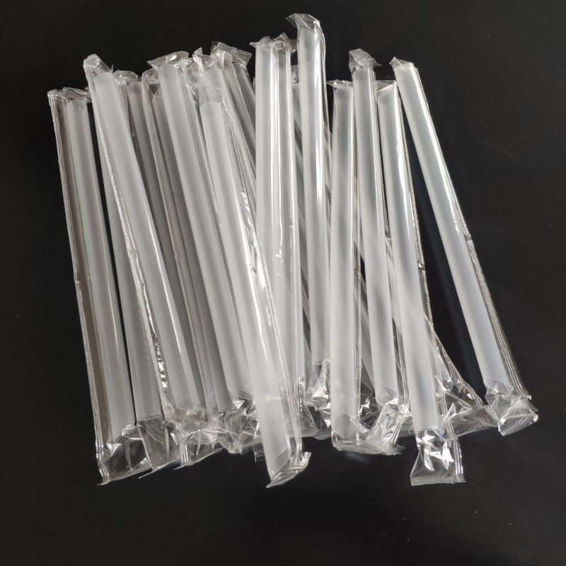 一次性吸管19cm大吸管珍珠奶茶粗吸管饮料独立包装尖头直塑料吸管