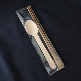 木质勺子叉子筷子牙签套装组合独立包装外卖环保木质勺子水果叉子