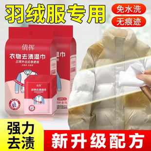 衣物去渍湿巾去油污羽绒服清洁湿巾免洗应急去污渍一次性独立包装