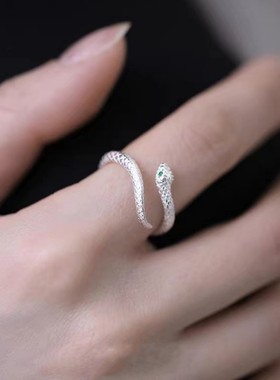 小灵蛇戒指女夏小众设计高级尾戒