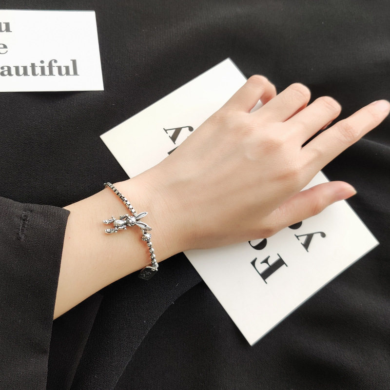 S925银手链女韩版时尚