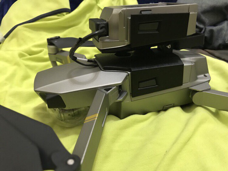 大疆御mavic pro铂金初雪白双电改装支架双电池安装起飞增加续航