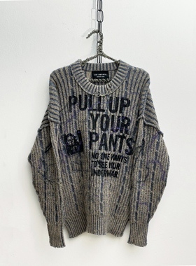 【sharkcolor】remake复古条纹撞色毛衣男女同款小众慵懒风针织衫