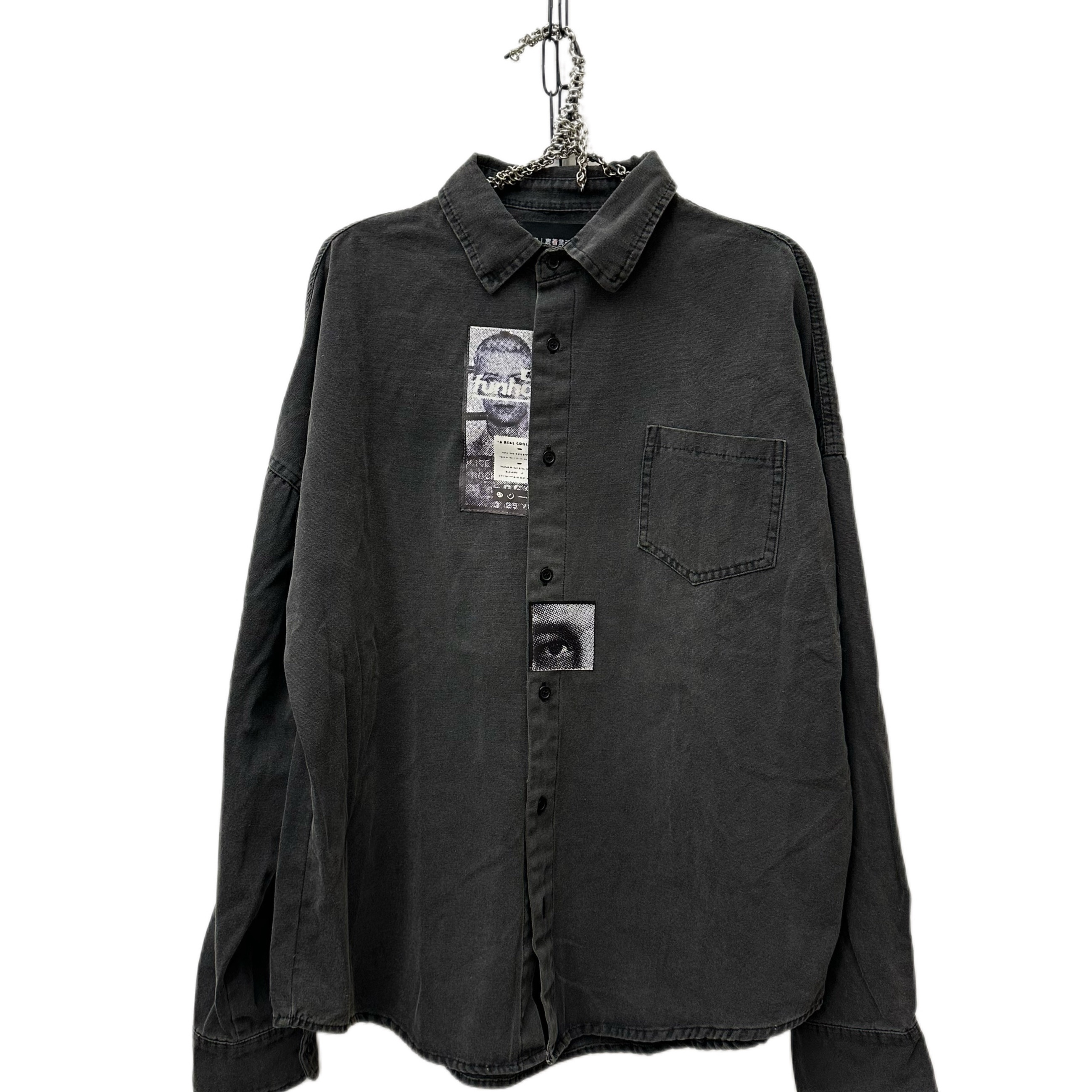 sharkcolor水洗重磅牛仔长袖衬衫