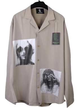 【sharkcolor】remake坠感面料复古休闲纯色港风宽松长袖衬衫