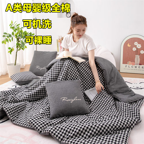 纯棉抱枕被子两用折叠汽车枕头靠垫被办公室沙发午睡全棉空调被