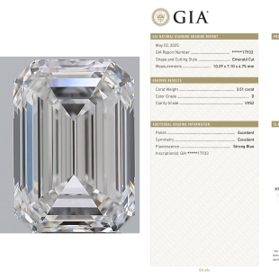 冰糖 VVS2祖母绿切 GIA 天然钻 人工钻 3.51 非IGI培育